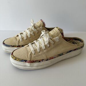 Keds x Rifle Paper Co Triple Kick Natural Slip On Jute Mules Size 10